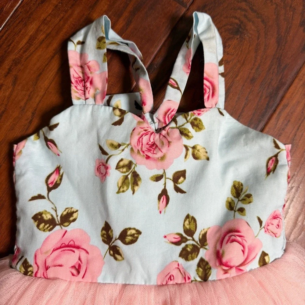 Dollcake 3 Cake Smash Floral Pink‎ Tulle Maxi Gown Dress Fancy Coquette Birthday